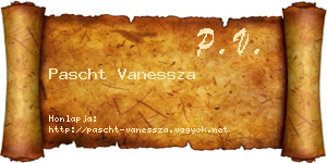 Pascht Vanessza névjegykártya